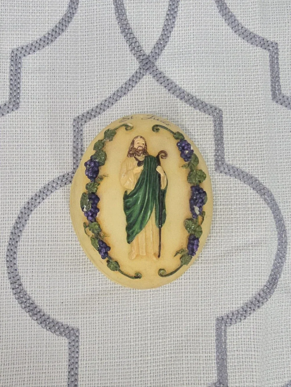 St. Jude Resin Trinket Box 2002 Jewelry Box Beman Desing Concepts 3¼